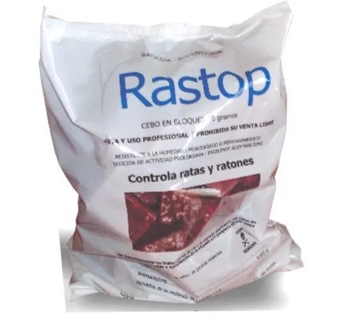 Rastop X 1 Kg Rodenticida Bloque Parafínico Bp 5 Gr